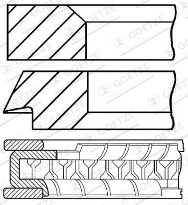 Set segmenti piston GOETZE ENGINE 08-424807-10