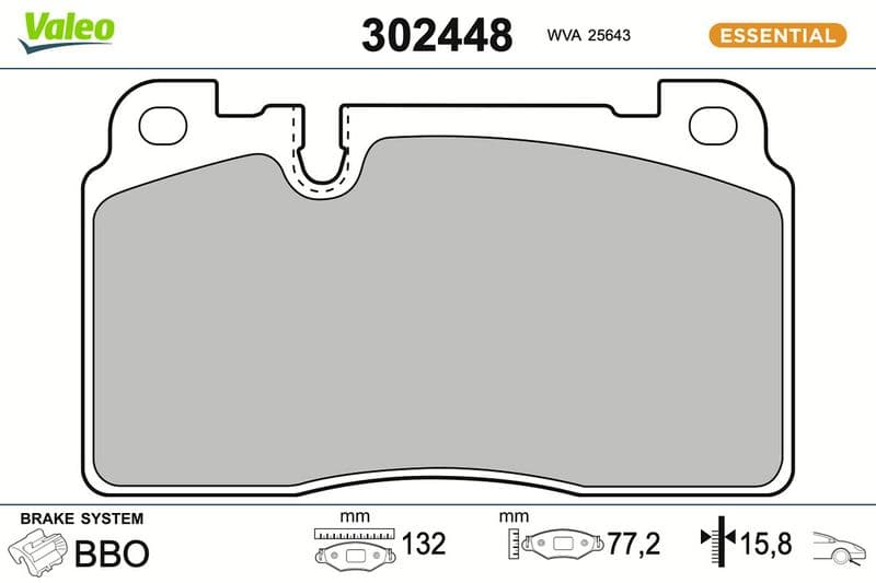 set placute frana,frana disc VALEO ESSENTIAL 302448
