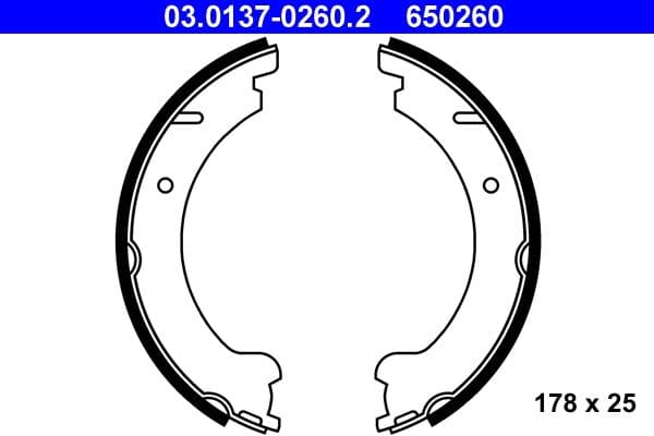 Set saboti frana, frana de mana ATE 03.0137-0260.2