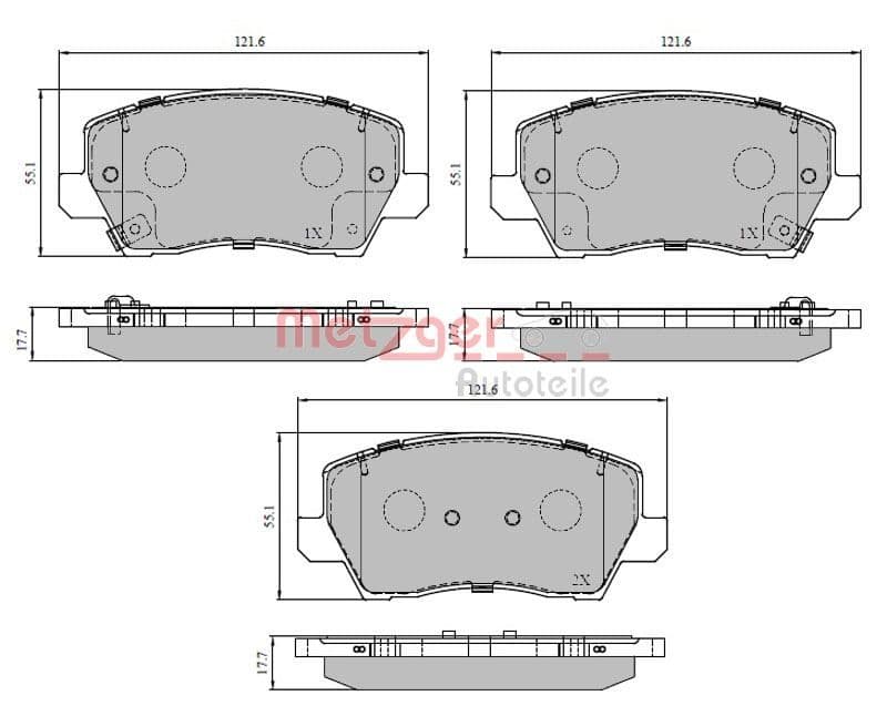 set placute frana,frana disc METZGER AUTOTEILE 1170930