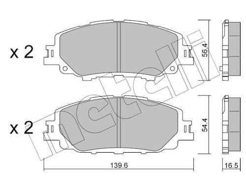 set placute frana,frana disc METELLI 22-1235-0