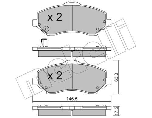 set placute frana,frana disc METELLI 22-0862-0
