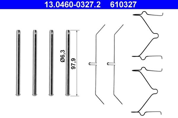 Set accesorii, placute frana ATE 13.0460-0327.2