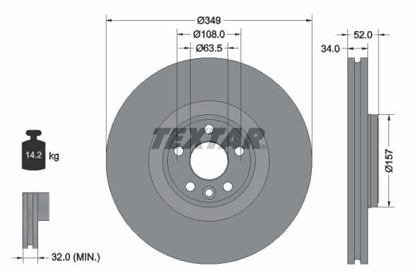 Disc frana TEXTAR PRO+ 92301805