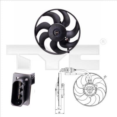 Ventilator, radiator TYC 831-0009