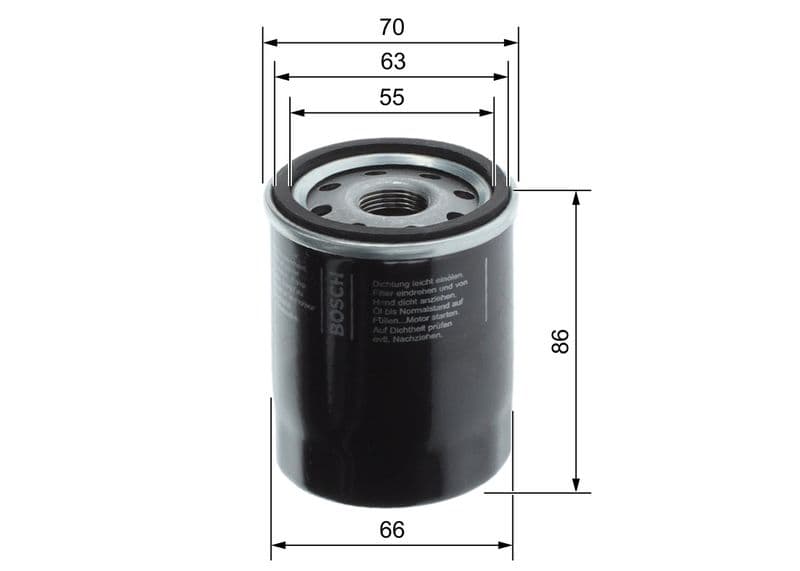 Filtrul de ulei, cutie de viteze (axa electrică) BOSCH F 026 407 370