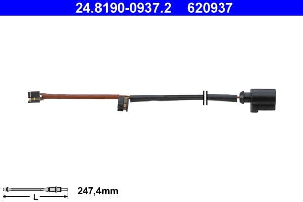 senzor de avertizare,uzura placute de frana ATE 24.8190-0937.2