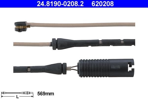 senzor de avertizare,uzura placute de frana ATE 24.8190-0208.2