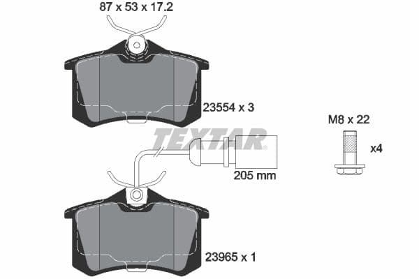 set placute frana,frana disc TEXTAR 2355403