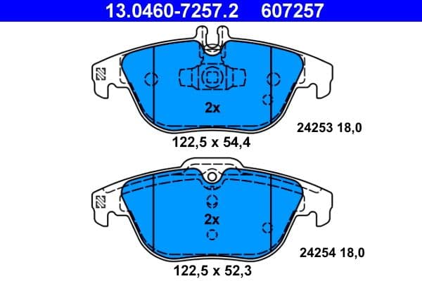 set placute frana,frana disc ATE 13.0460-7257.2