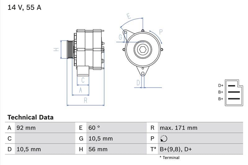 Generator / Alternator BOSCH 0 986 033 740