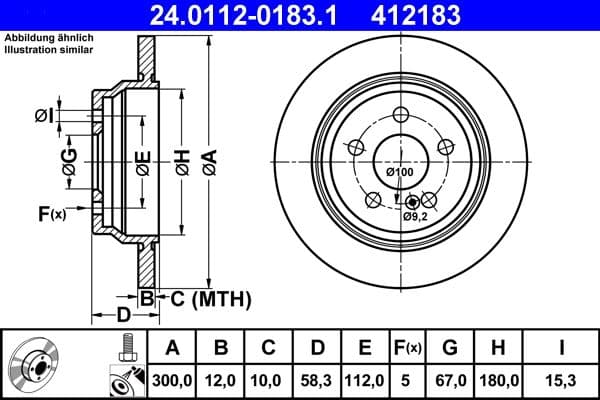 Disc frana ATE 24.0112-0183.1