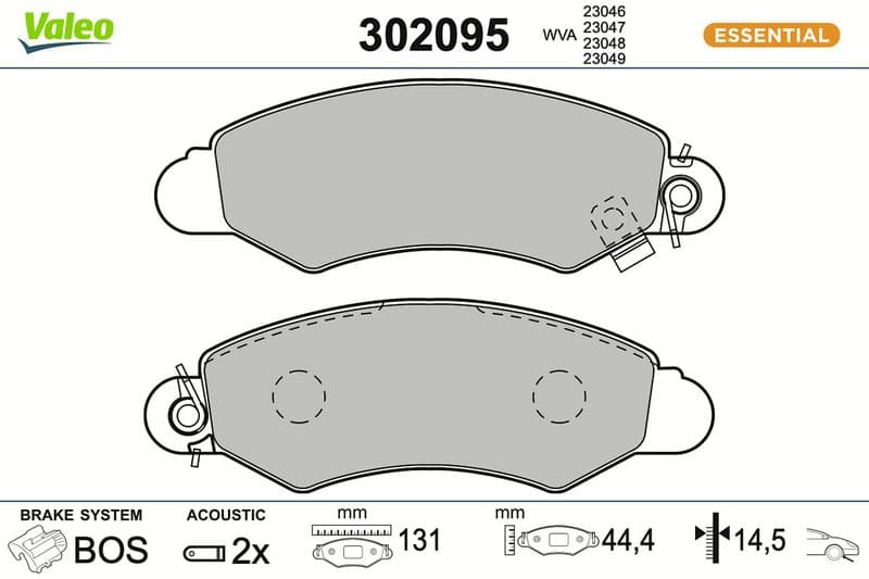 set placute frana,frana disc VALEO 302095