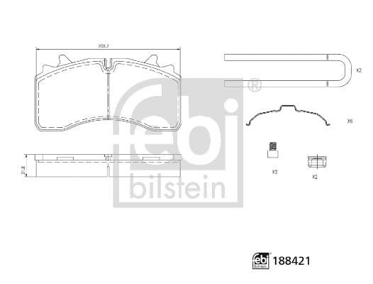 set placute frana,frana disc FEBI BILSTEIN 188421