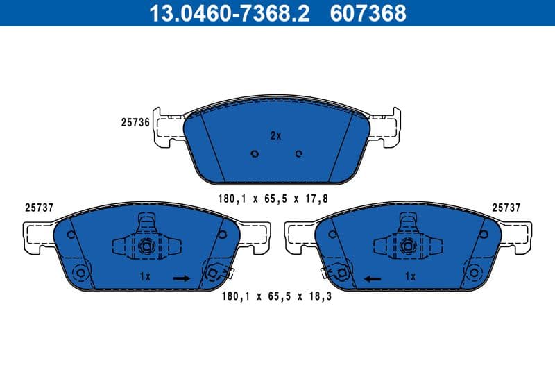 set placute frana,frana disc ATE 13.0460-7368.2