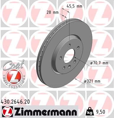 Disc frana ZIMMERMANN COAT Z 430.2646.20