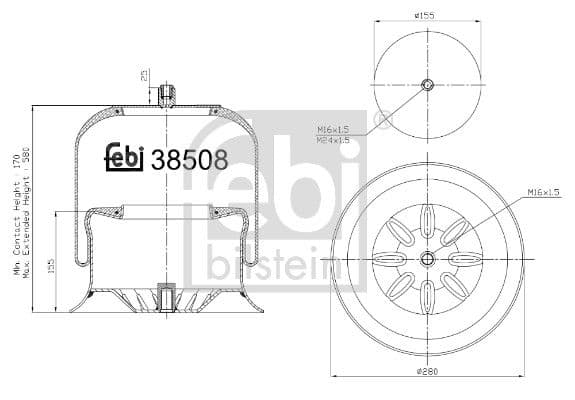 Burduf, suspensie pneumatica FEBI BILSTEIN 38508