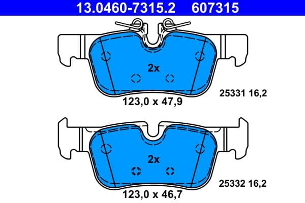 set placute frana,frana disc ATE 13.0460-7315.2