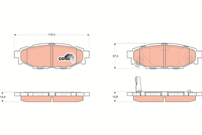 set placute frana,frana disc TRW COTEC GDB3373
