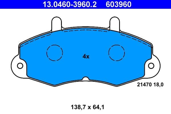 set placute frana,frana disc ATE 13.0460-3960.2