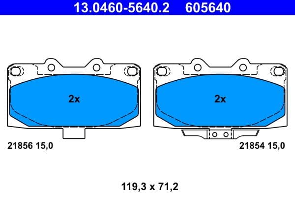 set placute frana,frana disc ATE 13.0460-5640.2