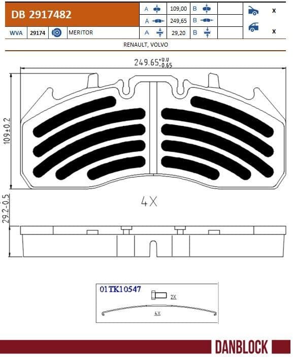 set placute frana,frana disc DANBLOCK DB 2917482