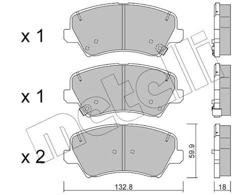 set placute frana,frana disc METELLI 22-0944-0