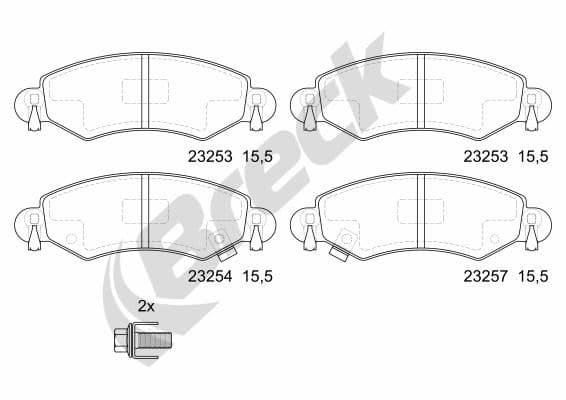 set placute frana,frana disc BRECK 23253 00 702 10