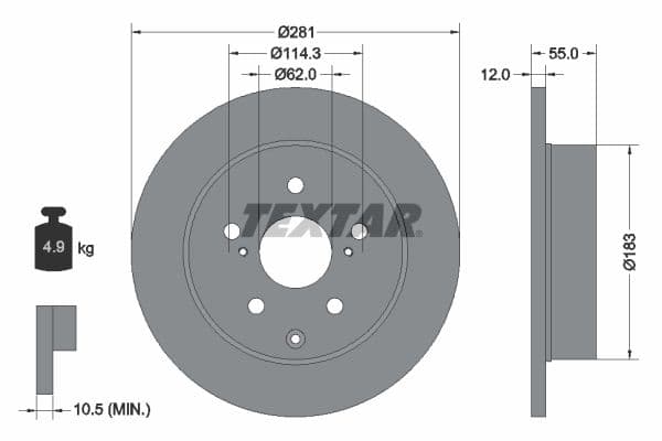 Disc frana TEXTAR PRO 92162103