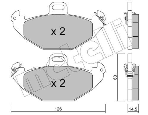 set placute frana,frana disc METELLI 22-0634-0