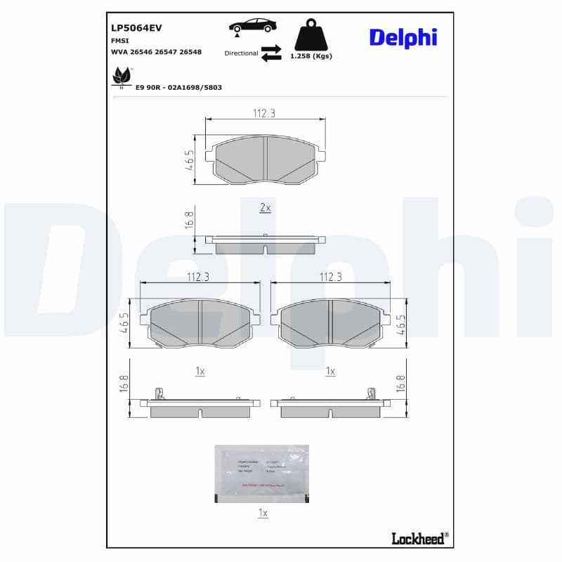 set placute frana,frana disc DELPHI LP5064EV
