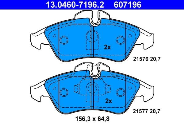 set placute frana,frana disc ATE 13.0460-7196.2