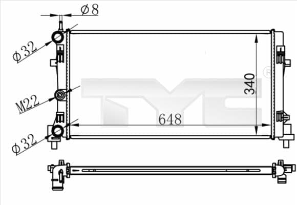 Radiator, racire motor TYC 737-0074