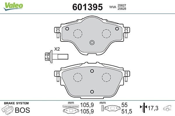 set placute frana,frana disc VALEO 601395