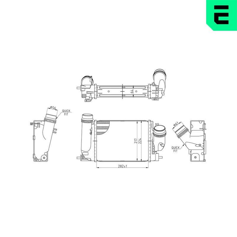 Intercooler, compresor ERA 672125