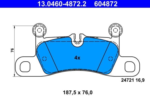 set placute frana,frana disc ATE 13.0460-4872.2