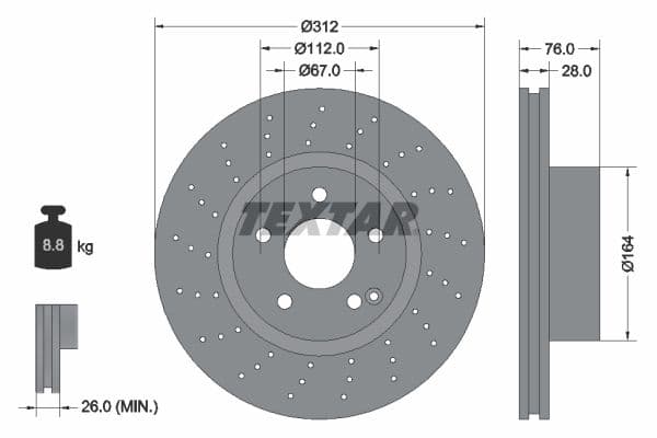 Disc frana TEXTAR PRO+ 92099305