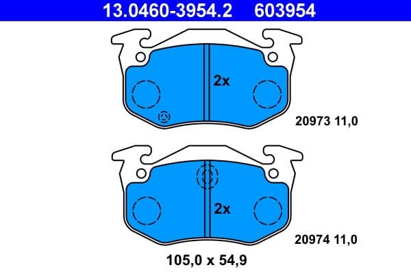 set placute frana,frana disc ATE 13.0460-3954.2