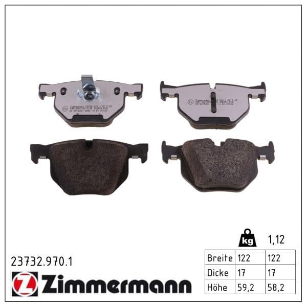set placute frana,frana disc ZIMMERMANN rd:z 23732.970.1