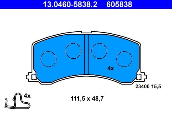 set placute frana,frana disc ATE 13.0460-5838.2