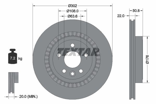 Disc frana TEXTAR PRO 92196403