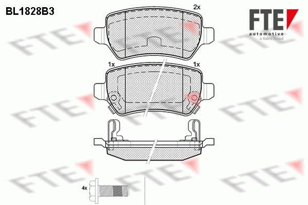 set placute frana,frana disc FTE 9010406