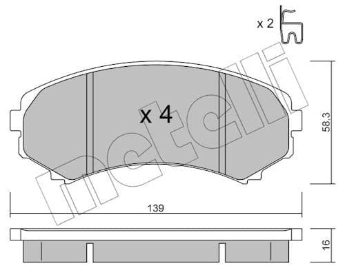 set placute frana,frana disc METELLI 22-0399-0
