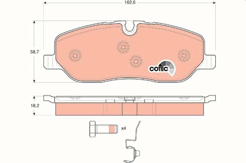 set placute frana,frana disc TRW COTEC GDB1631