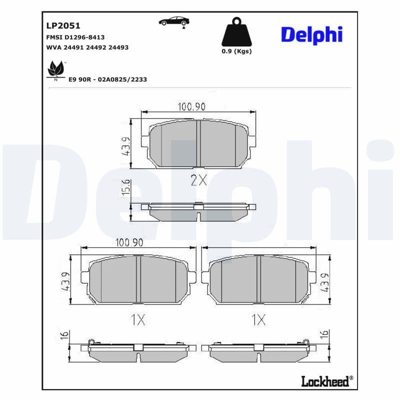 set placute frana,frana disc DELPHI LP2051