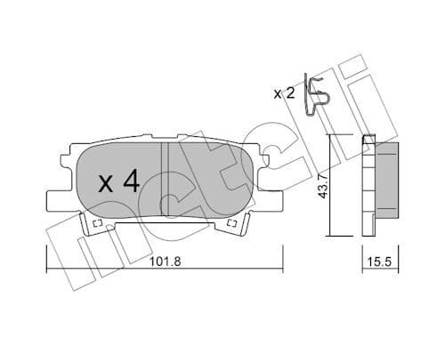 set placute frana,frana disc METELLI 22-0619-0