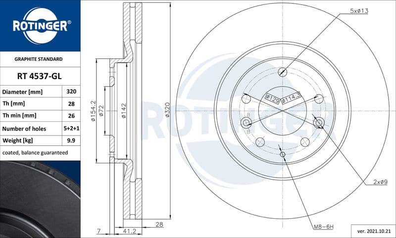Disc frana ROTINGER GRAPHITE LINE RT 4537-GL