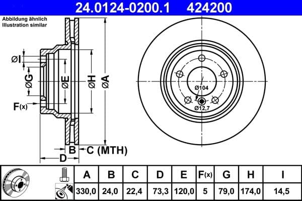 Disc frana ATE 24.0124-0200.1