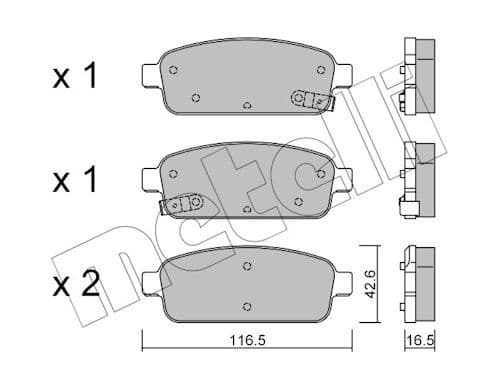 set placute frana,frana disc METELLI 22-0840-0