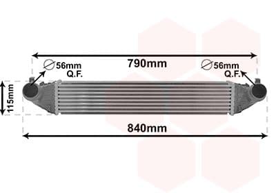 Intercooler, compresor VAN WEZEL 37014704